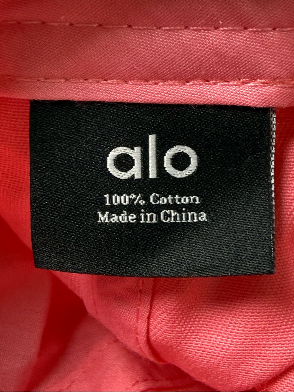 Alo Yoga | Cotton Baseball Cap Adjustable Dad Hat Embroidered Logo | Pink | OS - Picture 7 of 9